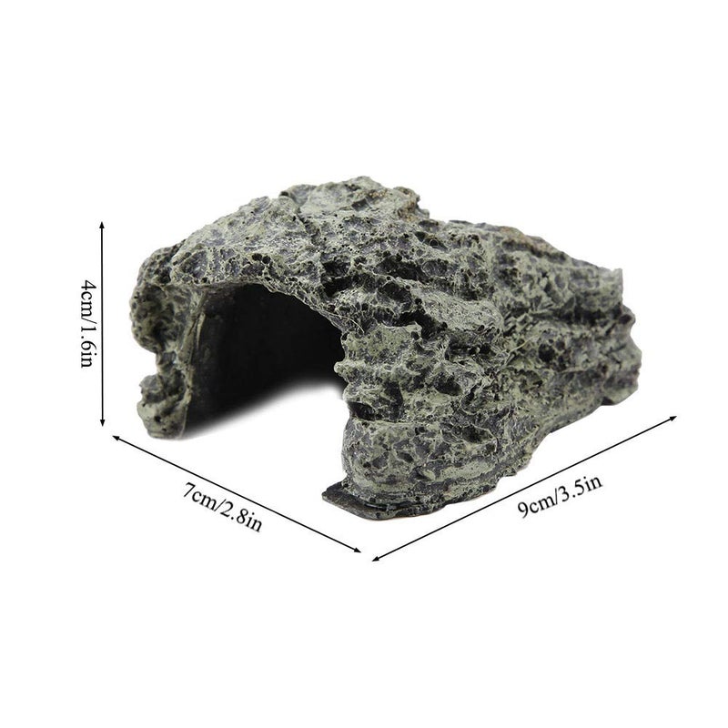 DEWIN Reptile Hideout Cave,Resin Rock Hides Habitat Decor Fish Tank Decorations Shelter Tortoise Basking Terrace Pet Terrarium Nest Decoration for Gecko,Spiders,Frogs,Fish,Turtles and Hermit Crabs - Image 5